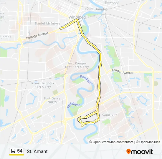 54 Bus Line Map