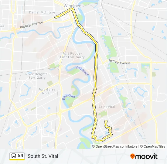 54 Bus Line Map