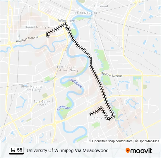 55 Bus Line Map