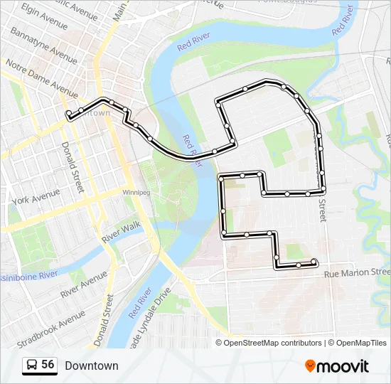 56 Bus Line Map
