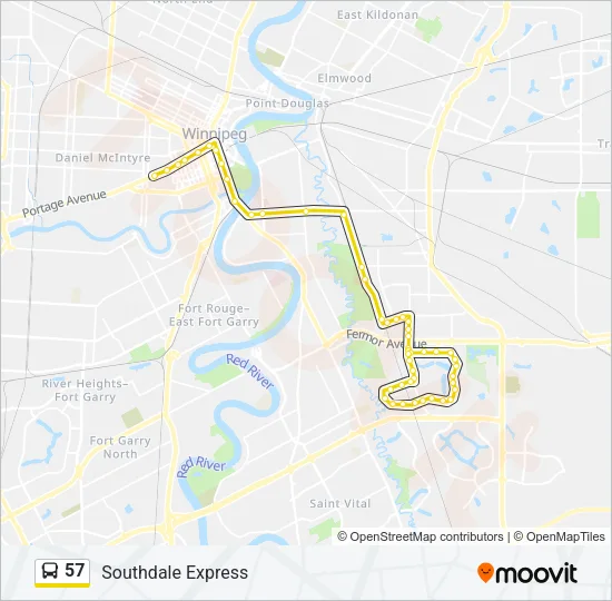 57 Bus Line Map