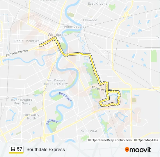57 Bus Line Map
