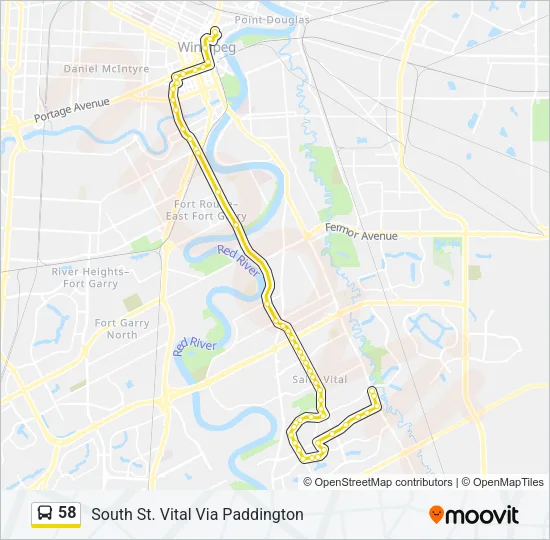 58 Bus Line Map