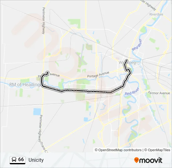 66 Bus Line Map