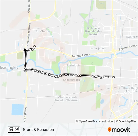 66 Bus Line Map