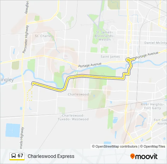 67 Bus Line Map