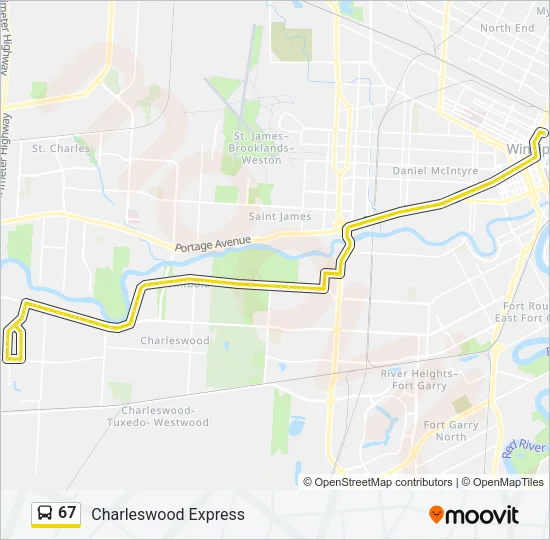 67 Bus Line Map