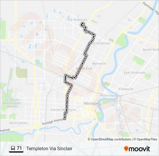71 Bus Line Map