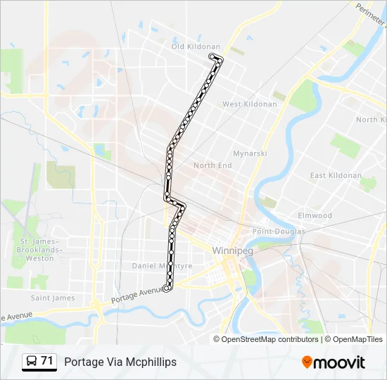 71 Bus Line Map