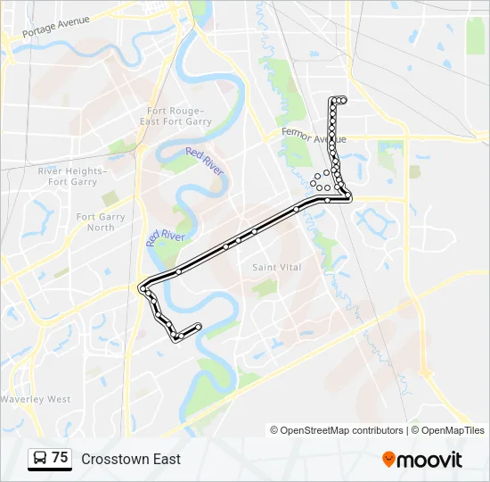 75 Bus Line Map