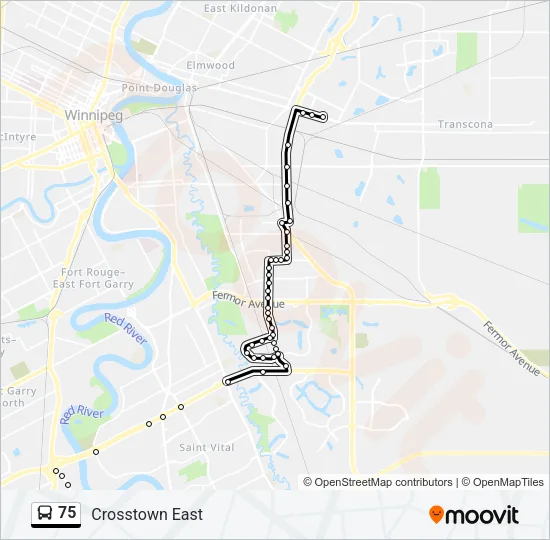 75 Bus Line Map