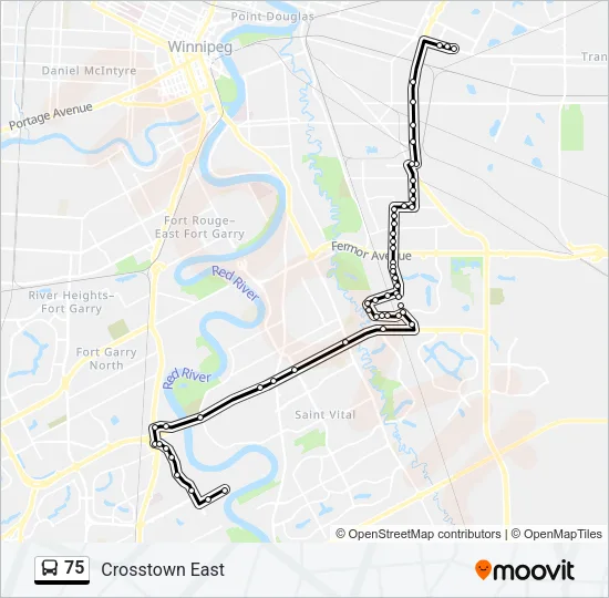 75 Bus Line Map
