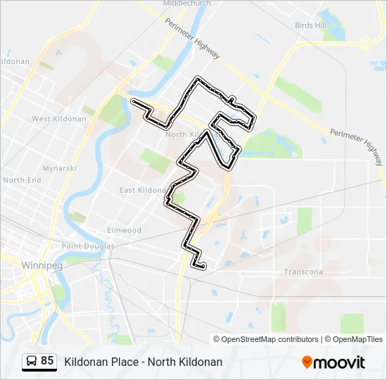 85 Bus Line Map
