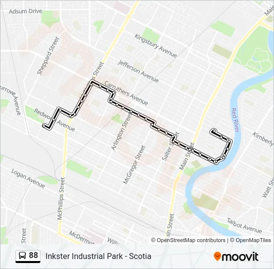88 Bus Line Map