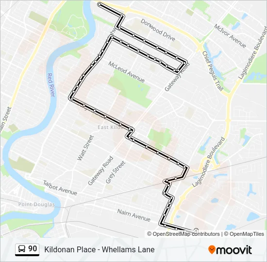 90 Bus Line Map