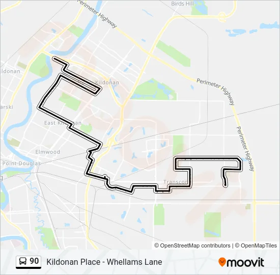 90 Bus Line Map