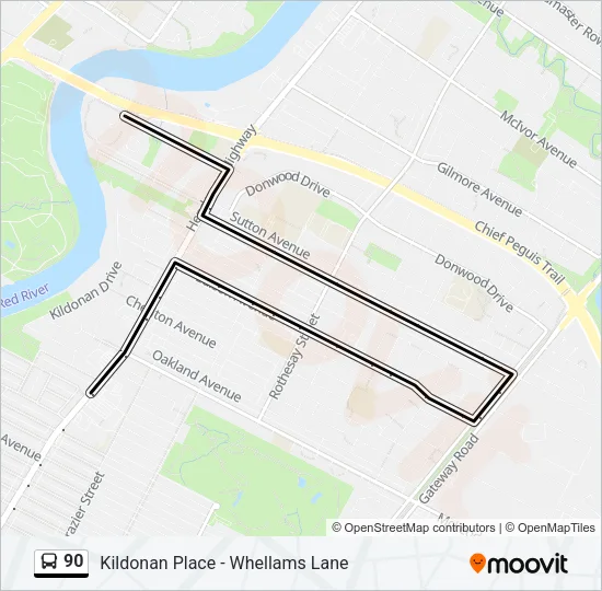 90 Bus Line Map