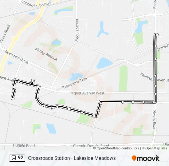 92 Bus Line Map