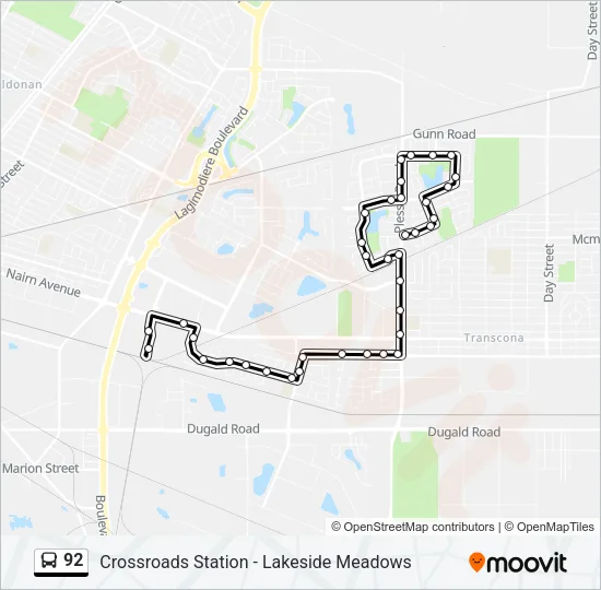 92 Bus Line Map