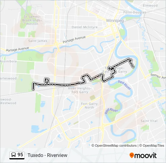 95 Bus Line Map