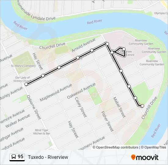95 Bus Line Map
