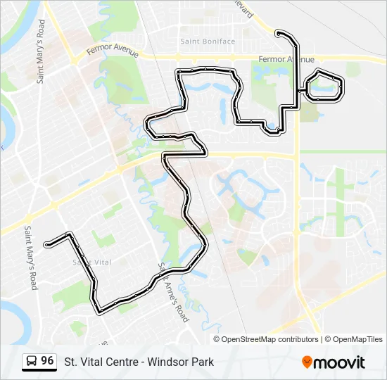 96 Bus Line Map