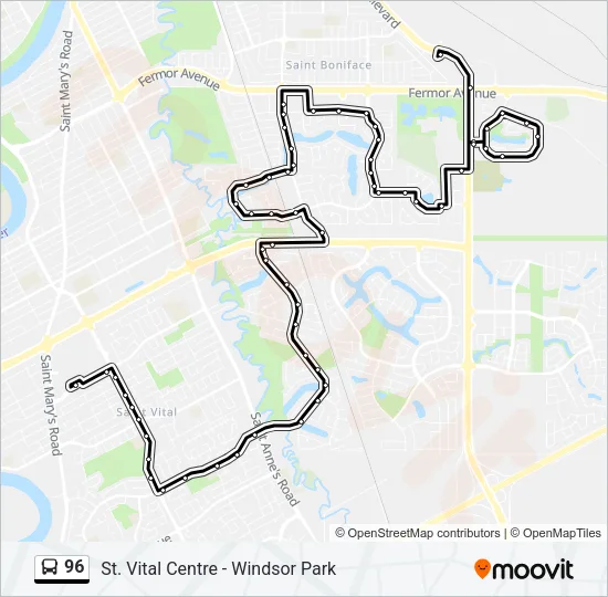 96 Bus Line Map