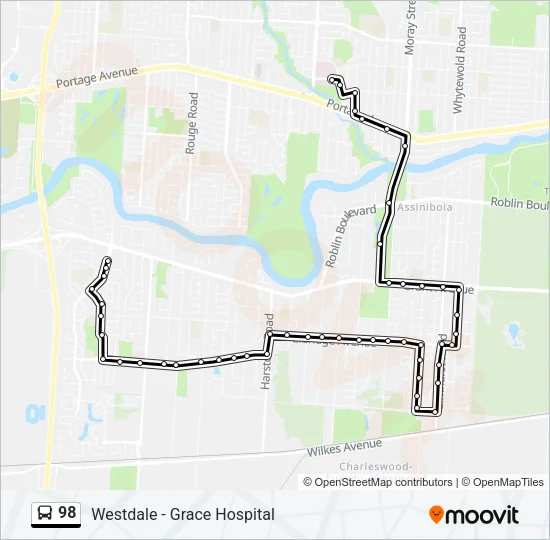 98 Bus Line Map