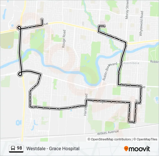 98 Bus Line Map