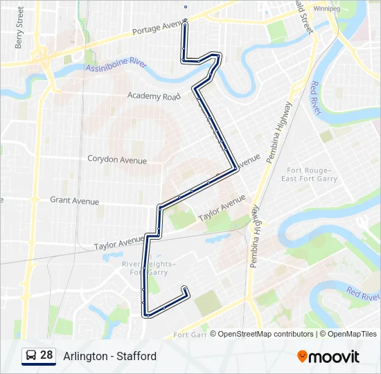 28 Bus Line Map