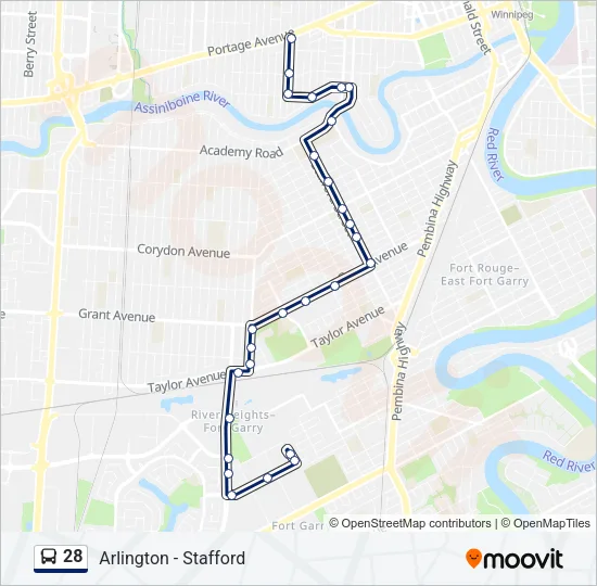 28 Bus Line Map