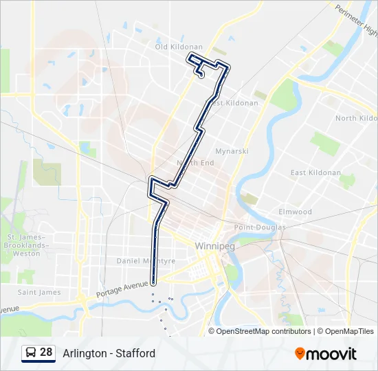 28 Bus Line Map