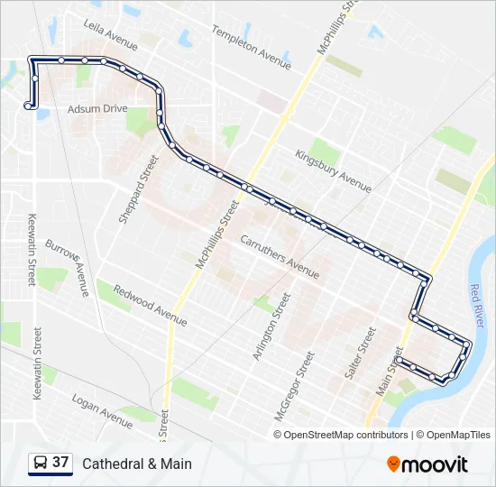 37 Bus Line Map