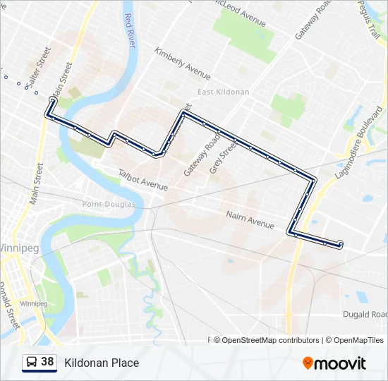 38 Bus Line Map