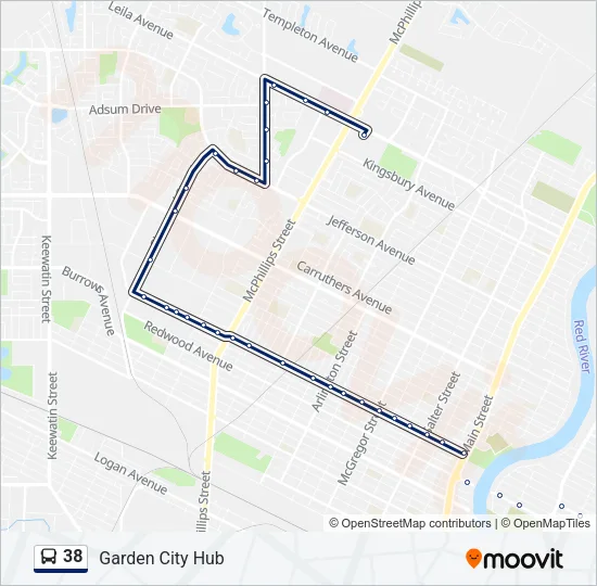 38 Bus Line Map