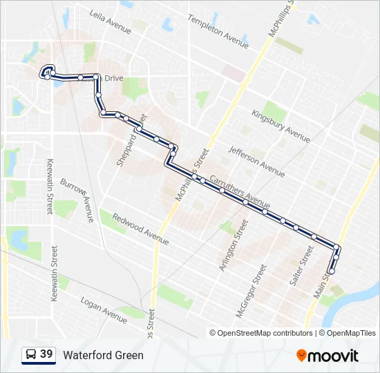 39 Bus Line Map