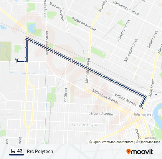 43 Bus Line Map