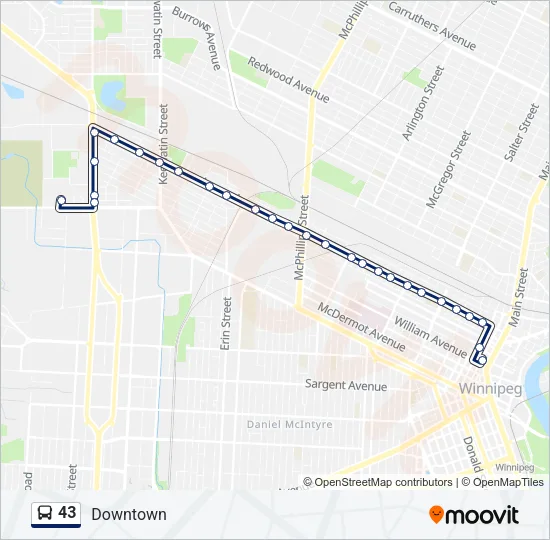 43 Bus Line Map