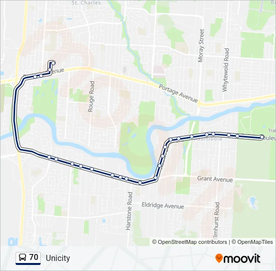70 Bus Line Map