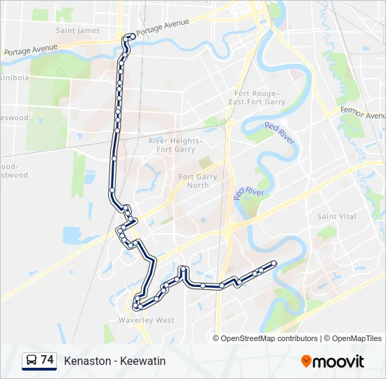 74 Bus Line Map