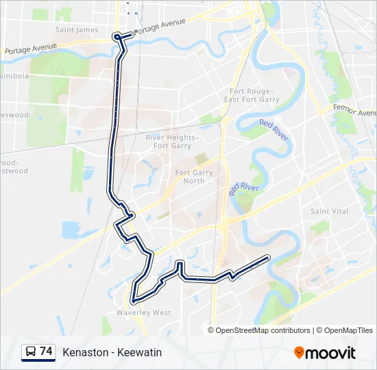 74 Bus Line Map
