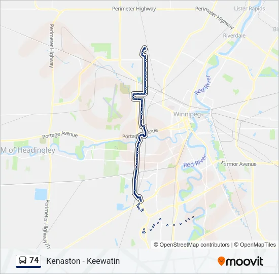 74 Bus Line Map