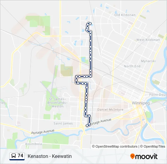 74 Bus Line Map