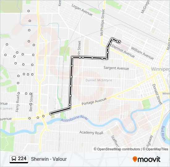 224 Bus Line Map