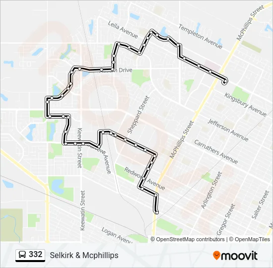 332 Bus Line Map