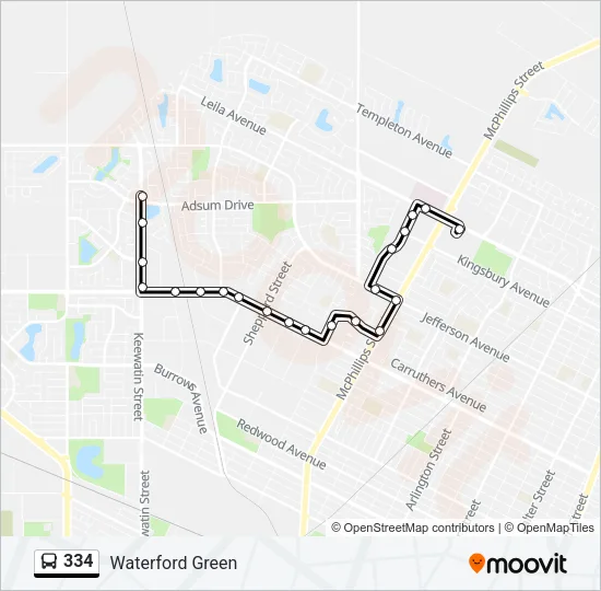 334 Bus Line Map