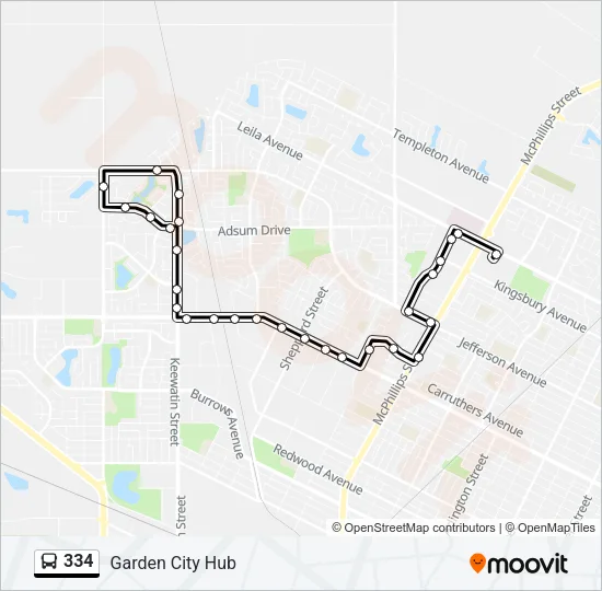 334 Bus Line Map