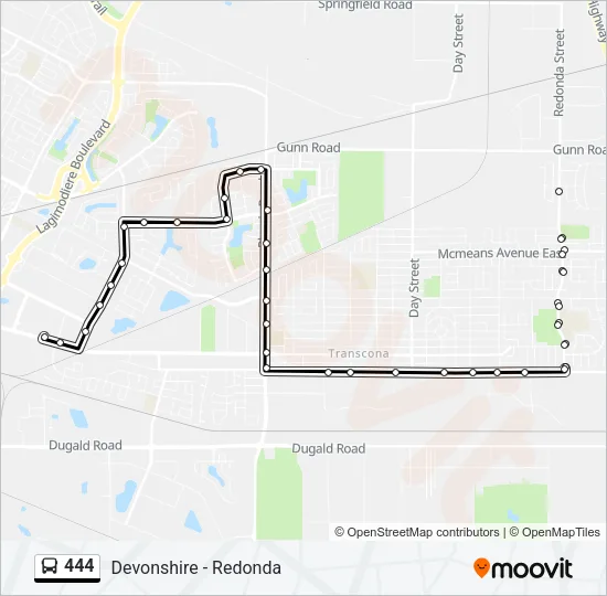 444 Bus Line Map
