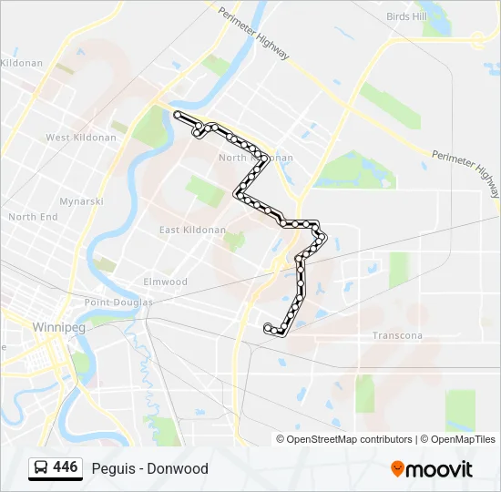 446 Bus Line Map