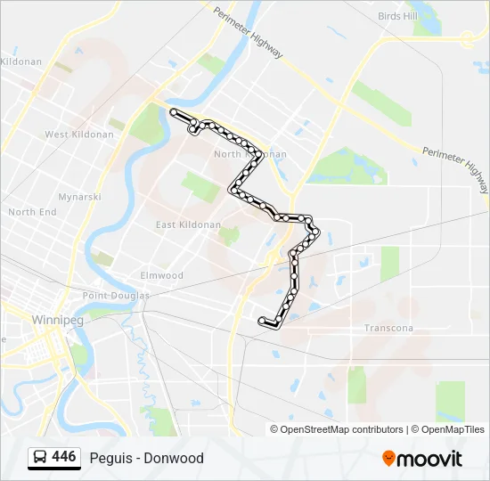 446 Bus Line Map